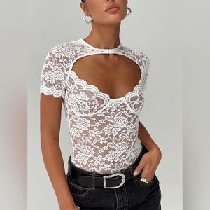 🆕 Princess Polly Giallo Bodysuit White